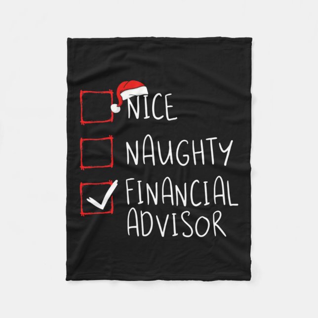 Nice Naughty Financial Advisor Christmas List Sant Fleecedecke (Vorderseite)