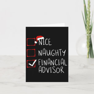 Nice Naughty Financial Advisor Christmas List Sant Karte