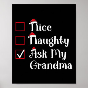 Nice Naughty Fragte Mein Oma Niedlichen Weihnachte Poster