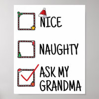 Nice Naughty Fragte My Oma Funny Christmas Kids m
