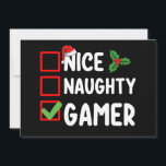 Nice Naughty Gamer Christmas List Gaming Santa Einladung<br><div class="desc">Nice Naughty Gamer Christmas List Gaming Santa</div>