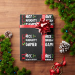 Nice Naughty Gamer Christmas List Gaming Santa Geschenkpapier<br><div class="desc">Nice Naughty Gamer Christmas List Gaming Santa</div>