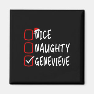 Nice Naughty Genevieve Personalisierter Name Weihn Magnet