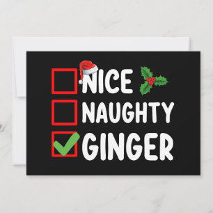 Nice Naughty Ginger Weihnachtsfeiertag Einladung