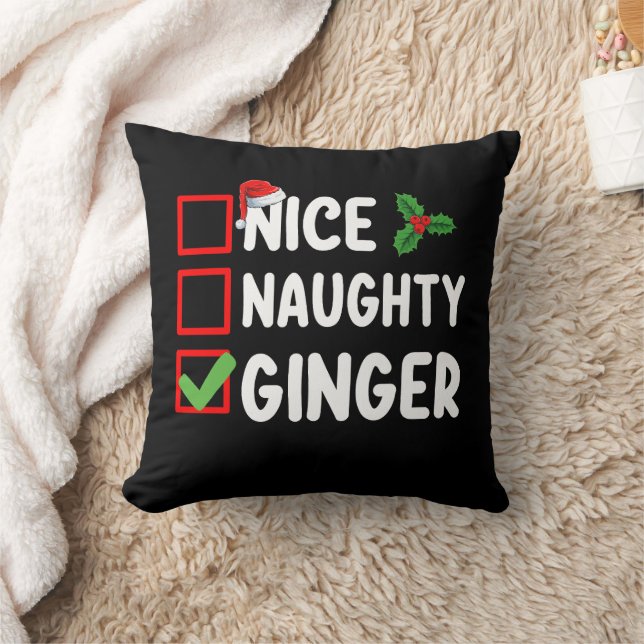 Nice Naughty Ginger Weihnachtsfeiertag Kissen (Decke)