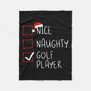 Nice Naughty Golf Player Liste Weihnachten Weihnac Fleecedecke