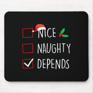 Nice Naughty hängt davon ab, Weihnachtsfamilie Mat Mousepad