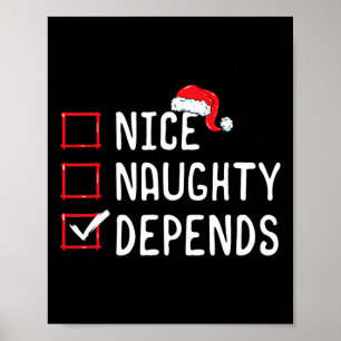 Nice Naughty hängt von der Weihnachtsliste ab Poster