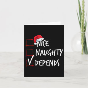 Nice Naughty hängt von der Weihnachtsliste Weihnac Karte