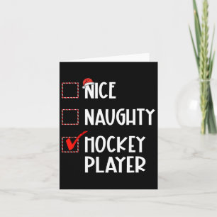 Nice Naughty Hockey Player Liste Weihnachten Weihn Karte