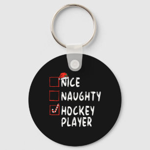 Nice Naughty Hockey Player Weihnachtsjunge Weihnac Schlüsselanhänger
