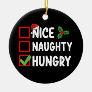 Nice Naughty Hunger Weihnachtsliste Familienurlaub Keramik Ornament