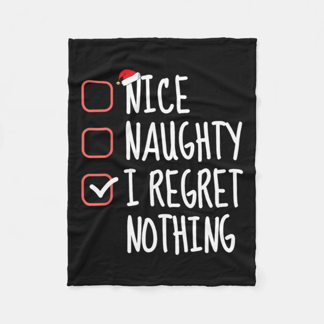Nice Naughty I bedaure Nothing Christmas List Sant Fleecedecke (Vorderseite)
