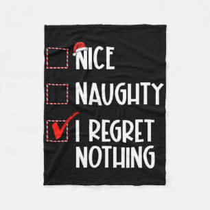 Nice Naughty I bedaure Nothing Christmas List Sant Fleecedecke