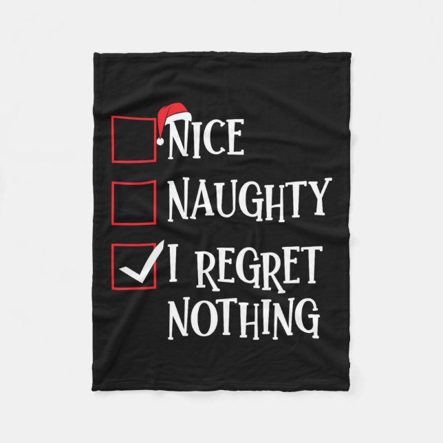 Nice Naughty I bedaure Nothing Christmas List Sant Fleecedecke (Vorderseite)