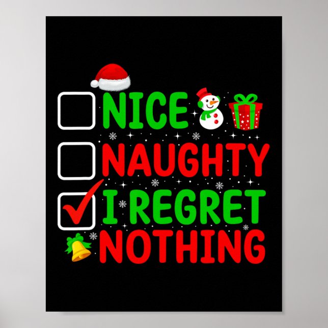 Nice Naughty I bedaure Nothing Funny Xmas Familie  Poster (Vorne)