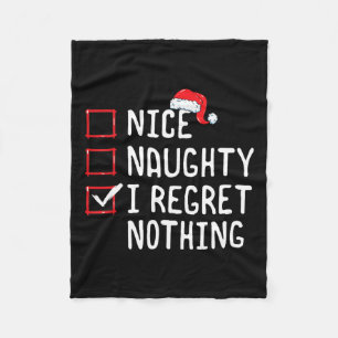 Nice Naughty I Bedret Nothing Christmas List Fleecedecke