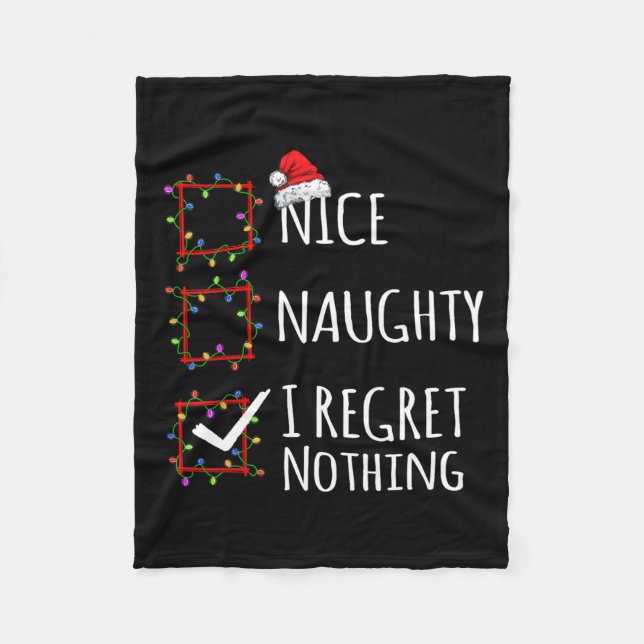 Nice Naughty I Bedret Nothing Christmas List Funny Fleecedecke (Vorderseite)