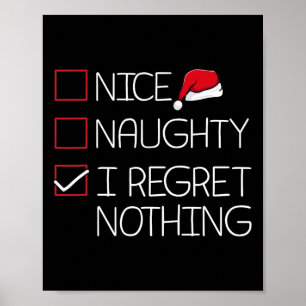 Nice Naughty I Bedret Nothing Christmas Pajama Fun Poster