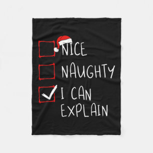 Nice Naughty I can erklären Weihnachtsliste Xmas S Fleecedecke