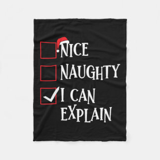 Nice Naughty I can erklären Weihnachtsliste Xmas S Fleecedecke