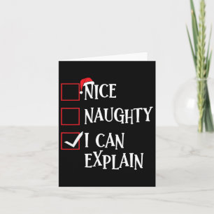 Nice Naughty I can erklären Weihnachtsliste Xmas S Karte