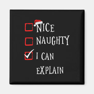 Nice Naughty I can erklären Weihnachtsliste Xmas S Magnet