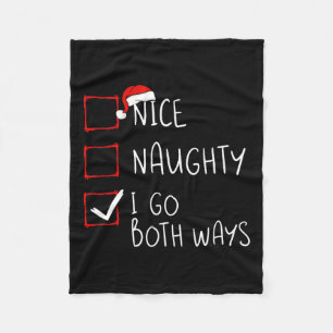 Nice Naughty I Go Beide Wege Weihnachtsliste Xmas Fleecedecke