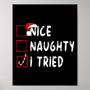 Nice Naughty I Triday Xmas Funny Weihnachten Poster