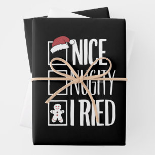 Nice Naughty I Tried Santa's Naughty List Xmas Geschenkpapier Set