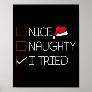 Nice Naughty I Triest Weihnachten Pajama Funny Spa Poster