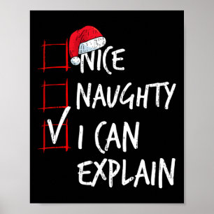 Nice Naughty ich kann Weihnachten Liste Santa Co e Poster