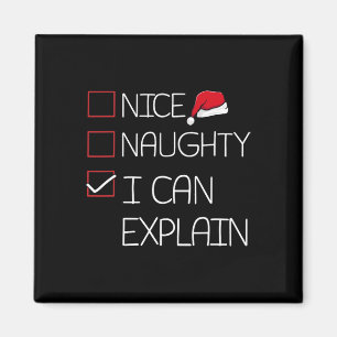 Nice Naughty ich kann Weihnachten Pajama Funny erk Magnet