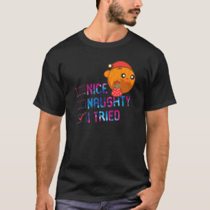 Nice Naughty Ich versuchte frohe Weihnachten Funny T-Shirt