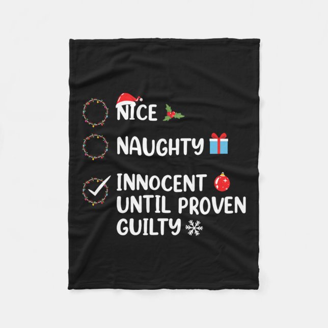 Nice Naughty Innocent bis Proven Guilty Christma Fleecedecke (Vorderseite)