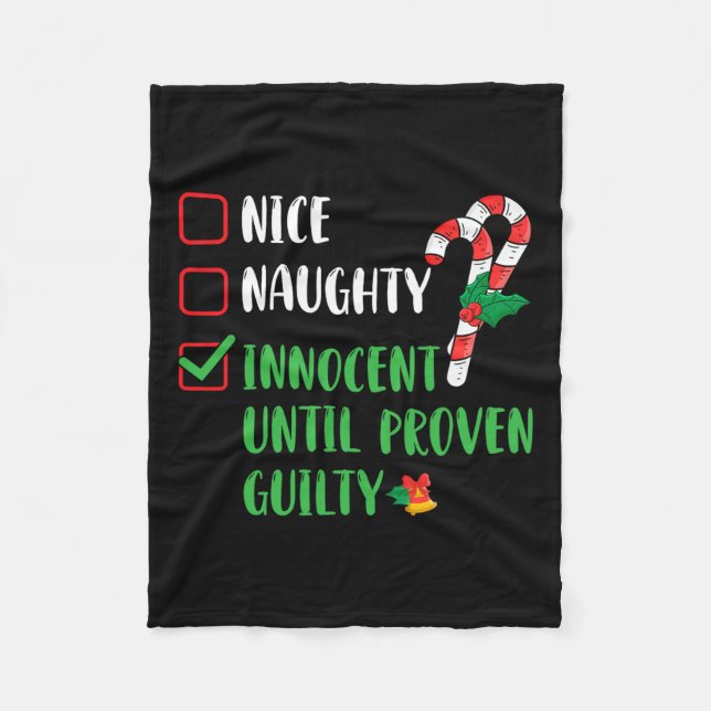 Nice Naughty Innocent bis Proven Guilty Christma Fleecedecke (Vorderseite)