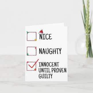 Nice Naughty Innocent bis Proven Guilty Christma Karte