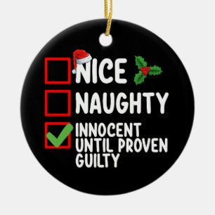 Nice Naughty Innocent bis Proven Guilty Christma Keramik Ornament