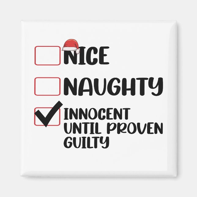 Nice Naughty Innocent bis Proven Guilty Christma Magnet (Vorne)