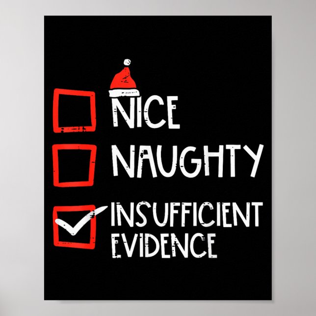 Nice Naughty Insufficient Evidence Christmas Fun X Poster (Vorne)