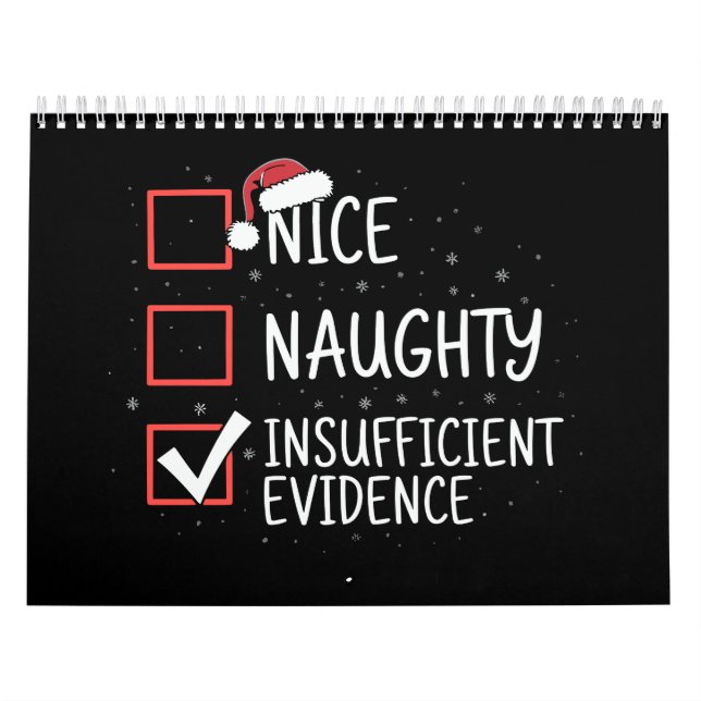 Nice Naughty Insufficient Evidence Christmas Funny Kalender (Titelbild)