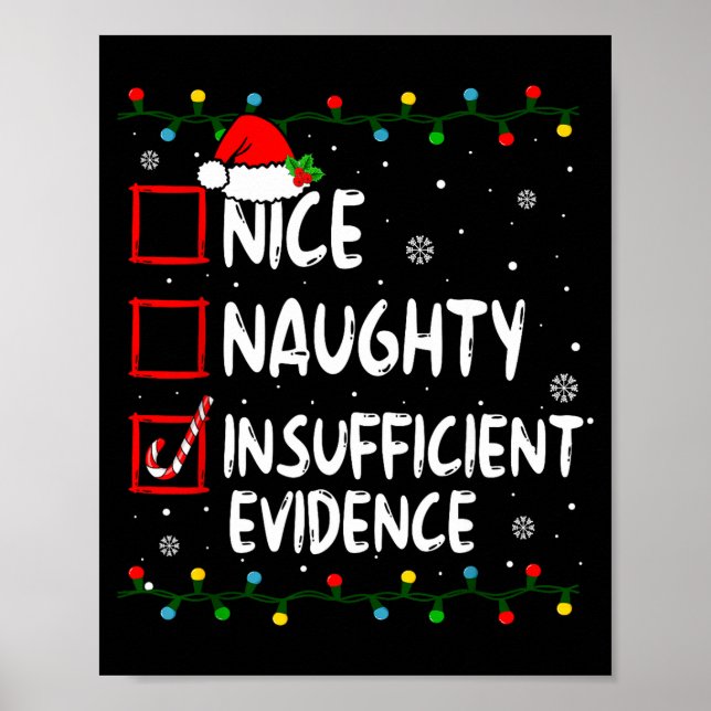 Nice Naughty Insufficient Evidence Christmas Santa Poster (Vorne)