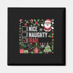 Nice Naughty Irak Weihnachten Weihnachtsmann Irak Magnet