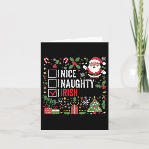Nice Naughty Irish Christmas Santa Claus Irland Karte