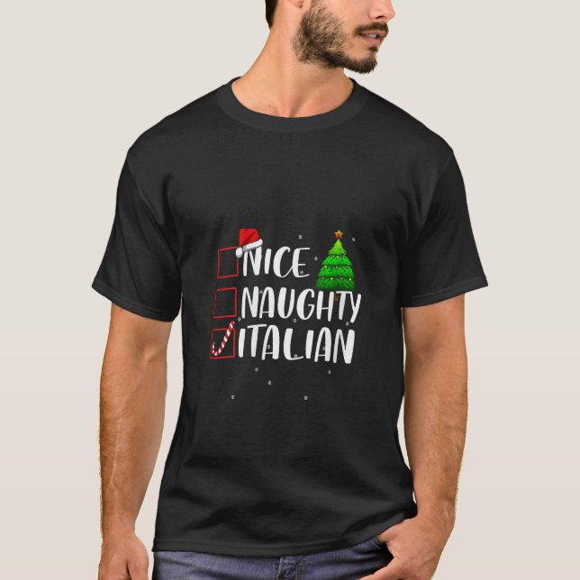 Nice Naughty Italian Christmas Matching Top V Neck (Vorderseite)