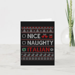 Nice Naughty Italian Funny Christmas Family Matchi Karte