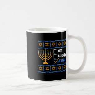 Nice Naughty Jewish Ugly Hanukkah - Hanukkah Kaffeetasse