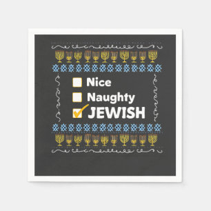 Nice Naughty jüdischen Hanukkah Ugly Sweater Serviette