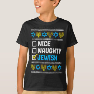 Nice Naughty jüdischen Ugly Hanukkah Sweater Chanu T-Shirt