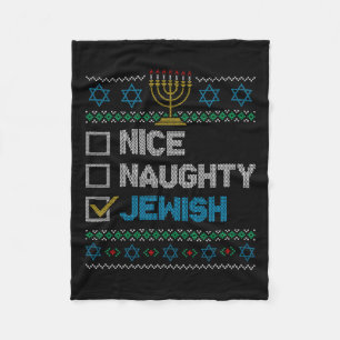 Nice Naughty jüdischen Ugy Weihnachten Sweater Fun Fleecedecke